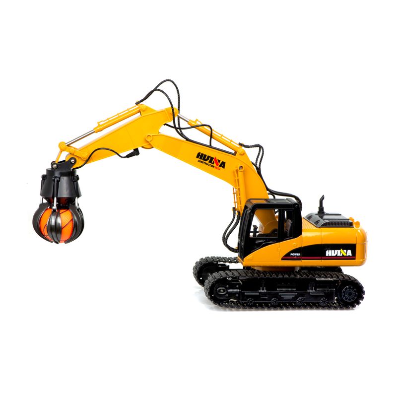 Jucarii, Copii si Bebe - Jucarii si jocuri - Jucarii & jocuri educative - Jucarii interactive - KIK H-TOYS excavator cu graifer, telecomanda, 16CH, 2.4GHZ, scara 1:14, negru/galben - Infinity.ro