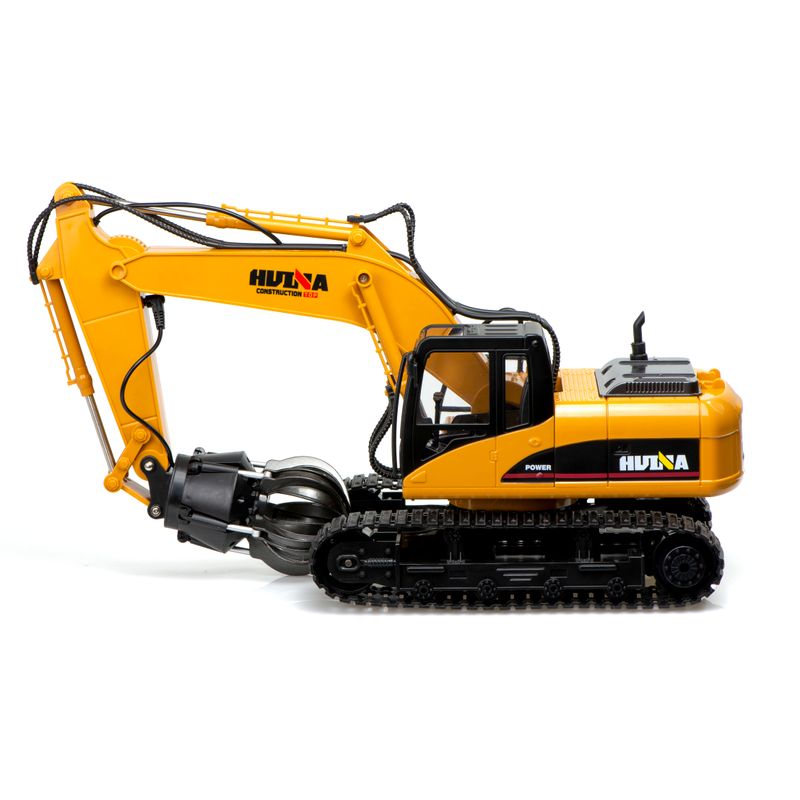 Jucarii, Copii si Bebe - Jucarii si jocuri - Jucarii & jocuri educative - Jucarii interactive - KIK H-TOYS excavator cu graifer, telecomanda, 16CH, 2.4GHZ, scara 1:14, negru/galben - Infinity.ro
