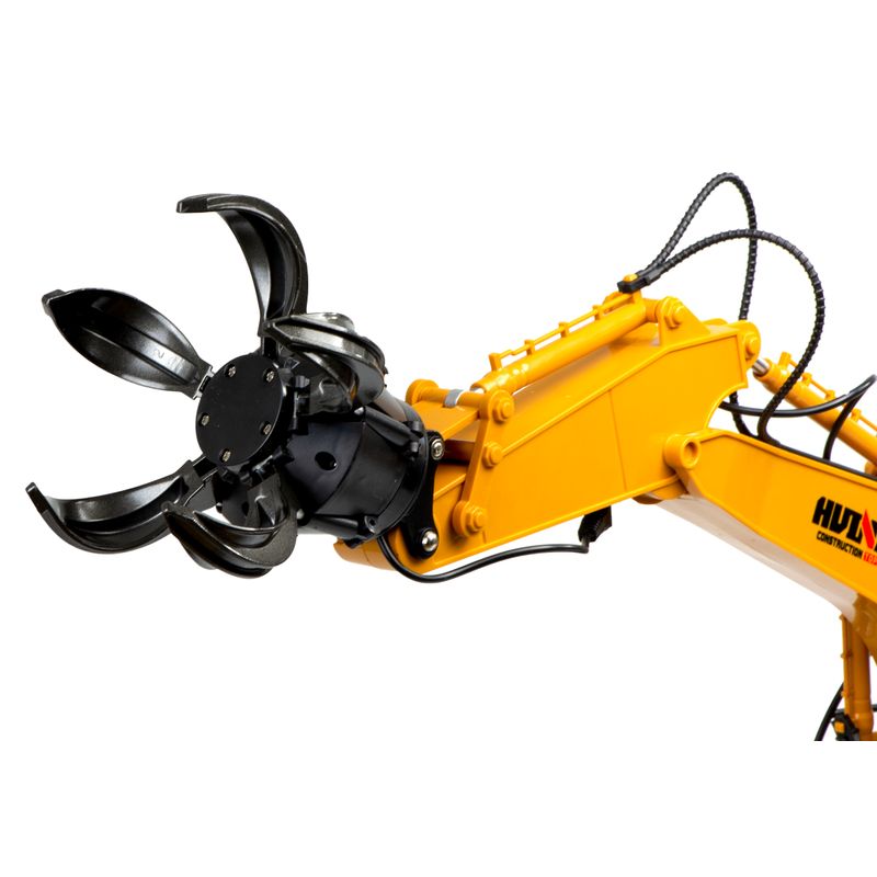 Jucarii, Copii si Bebe - Jucarii si jocuri - Jucarii & jocuri educative - Jucarii interactive - KIK H-TOYS excavator cu graifer, telecomanda, 16CH, 2.4GHZ, scara 1:14, negru/galben - Infinity.ro