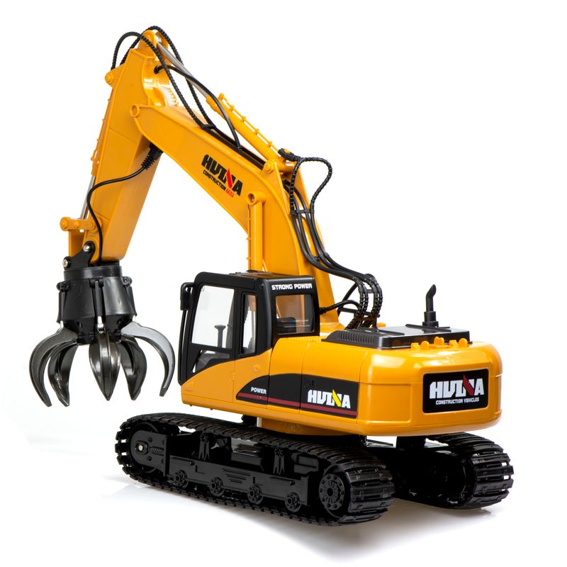 Jucarii, Copii si Bebe - Jucarii si jocuri - Jucarii & jocuri educative - Jucarii interactive - KIK H-TOYS excavator cu graifer, telecomanda, 16CH, 2.4GHZ, scara 1:14, negru/galben - Infinity.ro