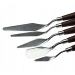 Carti si Birotica - Rechizite - Pictura si desen - Pensule si accesorii pictura - Set spatule pentru pictat, 5 buc, maner 10.5 cm, visiniu/argintiu - Infinity.ro
