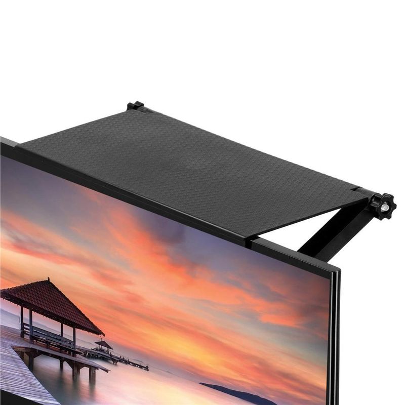 Casa si Gradina - Mobilier - Biblioteci si rafturi - Rafturi - Raft pentru televizoare si monitoare, Springos, reglabil, universal, negru - Infinity.ro