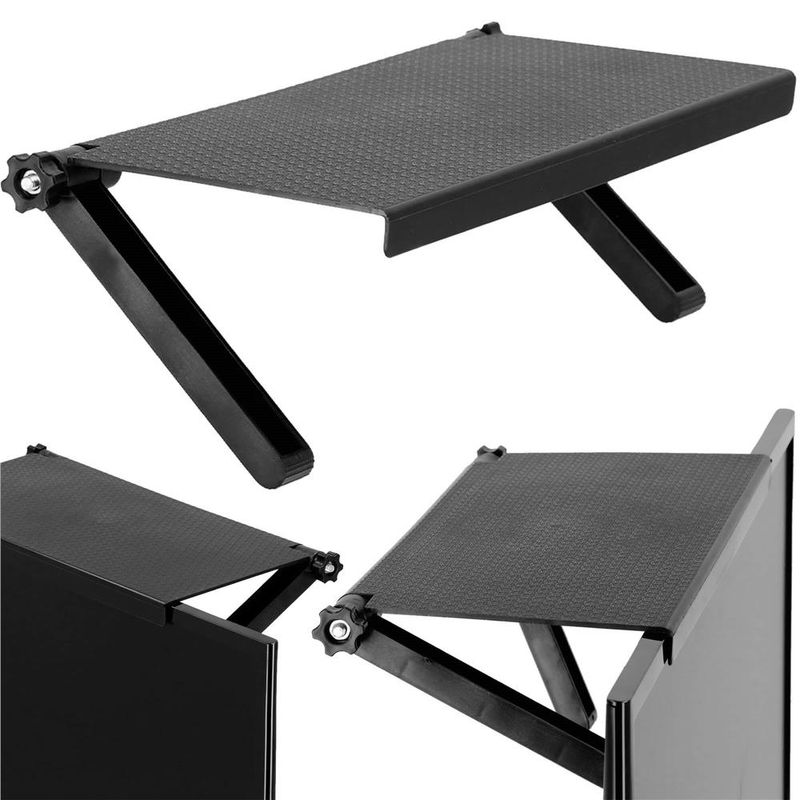 Casa si Gradina - Mobilier - Biblioteci si rafturi - Rafturi - Raft pentru televizoare si monitoare, Springos, reglabil, universal, negru - Infinity.ro