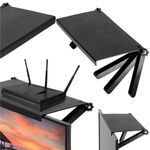 Casa si Gradina - Mobilier - Biblioteci si rafturi - Rafturi - Raft pentru televizoare si monitoare, Springos, reglabil, universal, negru - Infinity.ro