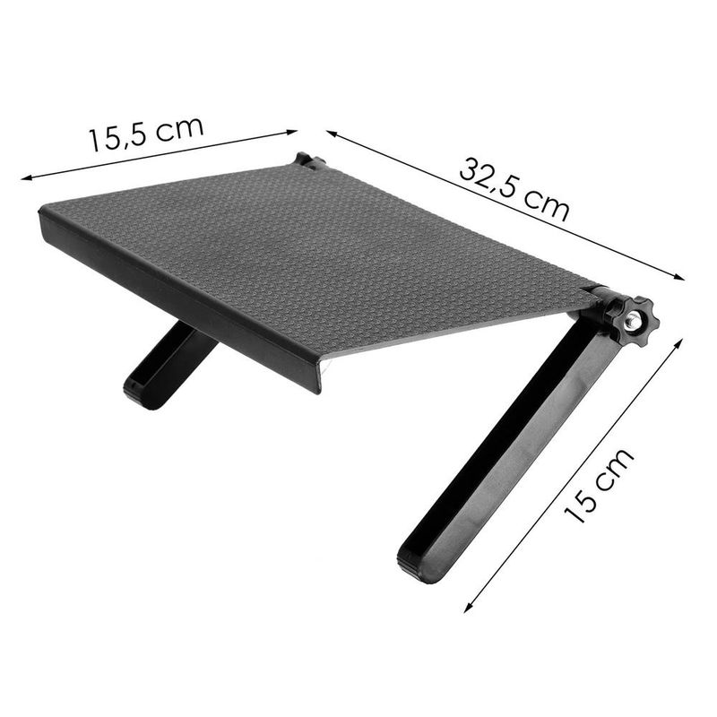 Casa si Gradina - Mobilier - Biblioteci si rafturi - Rafturi - Raft pentru televizoare si monitoare, Springos, reglabil, universal, negru - Infinity.ro