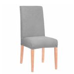 Casa si Gradina - Textile si covoare - Huse pentru mobilier - Husa scaun dining/bucatarie, din spandex, model tapiterie in relief, culoare gri - Infinity.ro