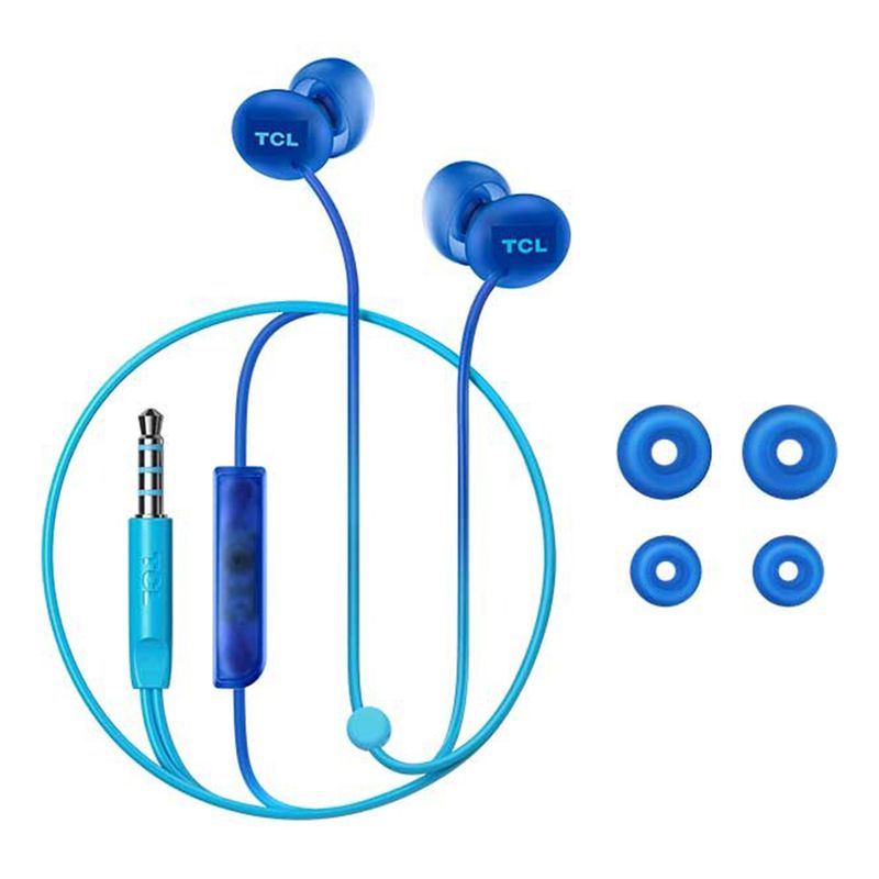 TV, Audio-Video si Foto - Portabile audio - Casti audio - Casti cu fir in-ear TCL SOCL300BL-EU, Ocean Blue, 3 marimi L, S, M - Infinity.ro