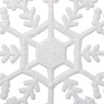 Casa si Gradina - Decoratiuni - Decoratiuni de sezon - Set decoratiuni pentru brad tip fulg de zapada, 3 bucati, 12 cm, cu snur, alb cu sclipici - Infinity.ro