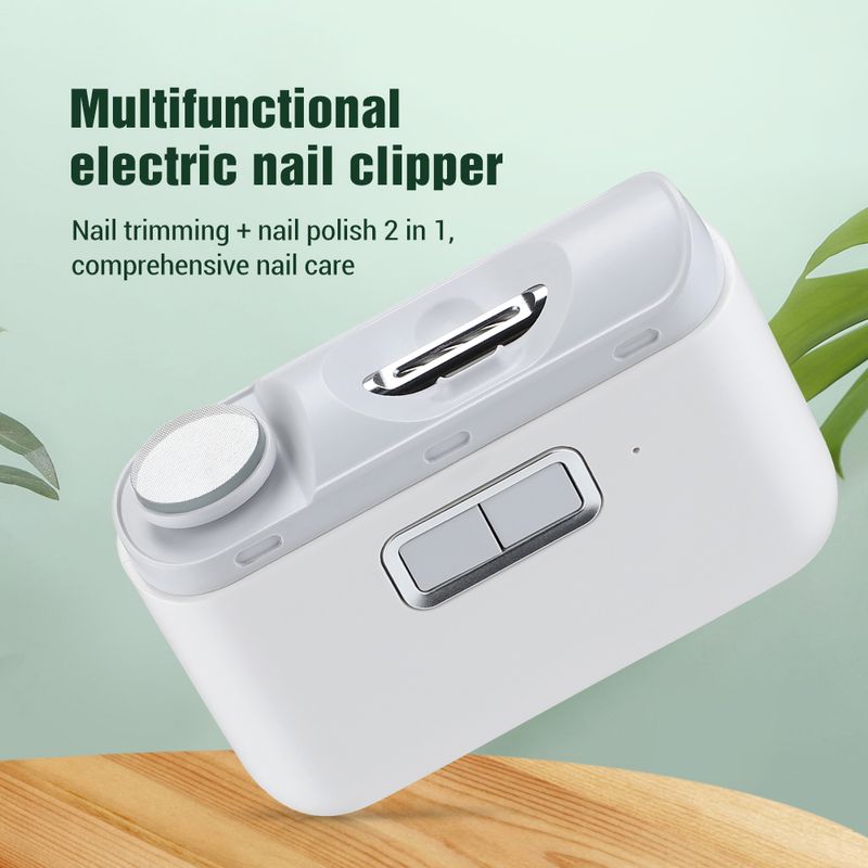Ingrijire personala si Cosmetice - Aparate & accesorii ingrijire personala - Aparate cosmetice - Aparate pentru manichiura-pedichiura - Unghiera electrica profesionala 2 in 1 Trendmark, polizare si taiere, Portabila, incarcare USB C, Alb - Infinity.ro