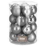 Casa si Gradina - Decoratiuni - Decoratiuni de sezon - Set 20 globuri de Craciun, 6 cm, 5 modele, gri - Infinity.ro