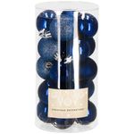 Casa si Gradina - Decoratiuni - Decoratiuni de sezon - Set 20 globuri de Craciun, 4 cm, mat, sclipici, stralucitor, albastru - Infinity.ro