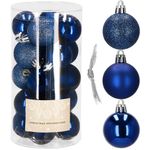 Casa si Gradina - Decoratiuni - Decoratiuni de sezon - Set 20 globuri de Craciun, 4 cm, mat, sclipici, stralucitor, albastru - Infinity.ro