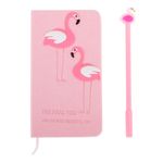 Market - Cadouri - Pachete si cosuri cadou - Set Cadou pentru Copii, Caiet cu Flamingo finisat cu piele ecologica + Pix cu Flamingo - Infinity.ro