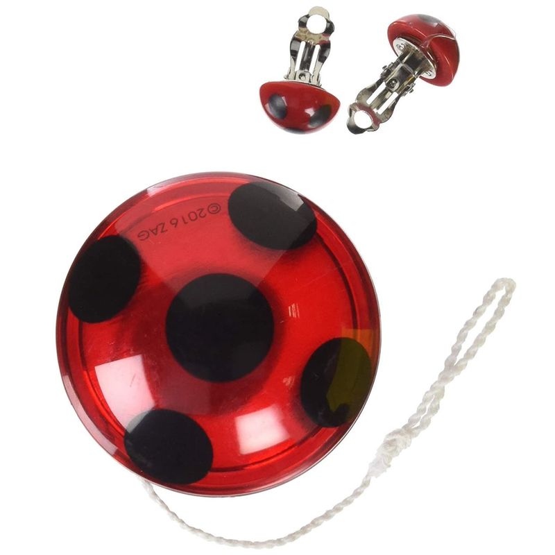 Jucarii, Copii si Bebe - Jucarii si jocuri - Jucarii de rol - Arme de jucarie - Set Buburuza Miraculoasa cu yoyo si cercei pentru fata - Ladybug - Infinity.ro