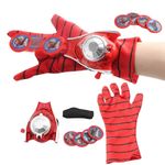 Jucarii, Copii si Bebe - Jucarii si jocuri - Jucarii de rol - Masti si costume copii - Set costum clasic Spiderman si doua lansatoare cu discuri si ventuze burete copii 110 - 120 cm 5-7 ani - Infinity.ro
