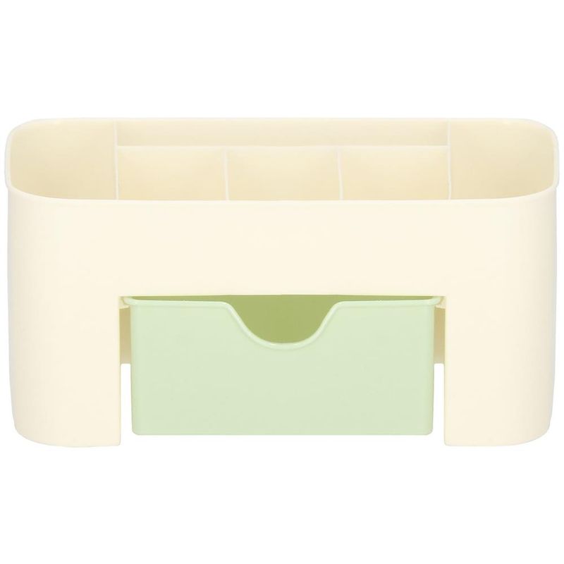 Fashion, accesorii si bijuterii - Femei - Bijuterii femei - Cutii bijuterii - Organizator pentru cosmetice, bijuterii si ceasuri, 6 compartimente si 1 sertar, crem/verde - Infinity.ro