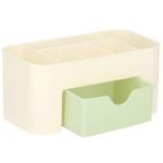 Fashion, accesorii si bijuterii - Femei - Bijuterii femei - Cutii bijuterii - Organizator pentru cosmetice, bijuterii si ceasuri, 6 compartimente si 1 sertar, crem/verde - Infinity.ro