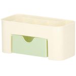 Fashion, accesorii si bijuterii - Femei - Bijuterii femei - Cutii bijuterii - Organizator pentru cosmetice, bijuterii si ceasuri, 6 compartimente si 1 sertar, crem/verde - Infinity.ro