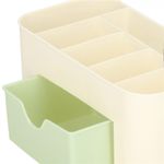 Fashion, accesorii si bijuterii - Femei - Bijuterii femei - Cutii bijuterii - Organizator pentru cosmetice, bijuterii si ceasuri, 6 compartimente si 1 sertar, crem/verde - Infinity.ro