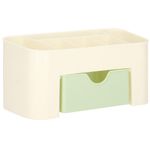 Fashion, accesorii si bijuterii - Femei - Bijuterii femei - Cutii bijuterii - Organizator pentru cosmetice, bijuterii si ceasuri, 6 compartimente si 1 sertar, crem/verde - Infinity.ro