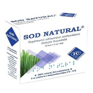 Sod natural, Institul Cantacuzino, extract orz verde,10 fiole, pachet 5 cutii pentru 25 zile+gratis odorizant auto