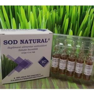 Sod natural, Institul Cantacuzino, extract orz verde,10 fiole, pachet 5 cutii pentru 25 zile+gratis odorizant auto
