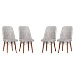 Casa si Gradina - Mobilier - Scaune si fotolii - Scaune - Scaune set 4 golden crem, picioare lemn, tapitat, stofa, 46 x 52 x 92 cm, ArteLemn - Infinity.ro