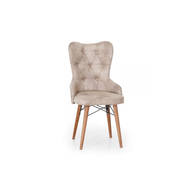 Casa si Gradina - Mobilier - Scaune si fotolii - Scaune - Scaune set 2 confort crem, picioare lemn, tapitat, stofa, ArteLemn, 52 x 55 x 96 cm - Infinity.ro