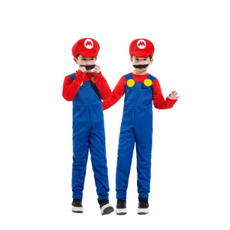Jucarii, Copii si Bebe - Jucarii si jocuri - Jucarii de rol - Masti si costume copii - Costum Clasic Super Mario pentru copii 5-7 ani 115-125 cm - Infinity.ro