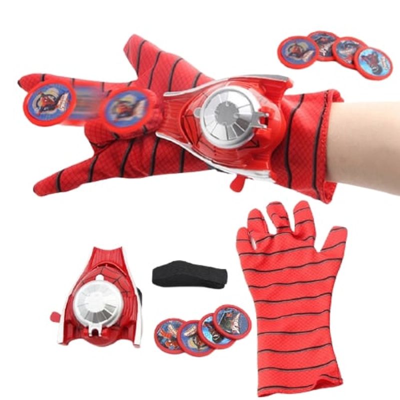 Jucarii, Copii si Bebe - Jucarii si jocuri - Jucarii de rol - Masti si costume copii - Set costum clasic Spiderman si doua lansatoare cu discuri si ventuze burete copii 7-9 ani 120 - 130 cm - Infinity.ro