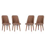 Casa si Gradina - Mobilier - Scaune si fotolii - Scaune - Scaune set 4 golden maro, picioare lemn, tapitat, stofa, 46 x 52 x 92 cm, ArteLemn - Infinity.ro