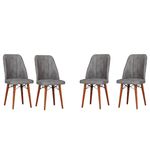 Casa si Gradina/Mobilier/Scaune si fotolii/Scaune - Scaune set 4 golden gri, picioare lemn, tapitat, stofa, 46 x 52 x 92 cm, ArteLemn - Infinity.ro
