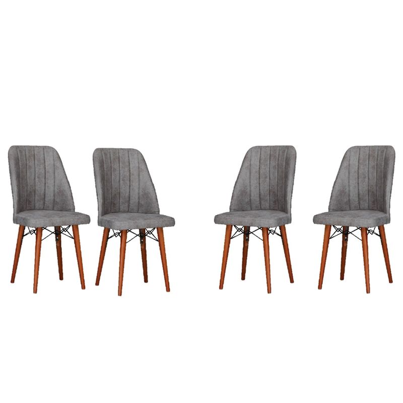 Casa si Gradina/Mobilier/Scaune si fotolii/Scaune - Scaune set 4 golden gri, picioare lemn, tapitat, stofa, 46 x 52 x 92 cm, ArteLemn - Infinity.ro