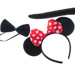 Casa si Gradina - Decoratiuni - Decoratiuni petrecere - Masti si costume carnaval - Set costumatie Mouse, bentita, papion, coada, negru - Infinity.ro