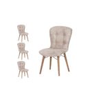 Casa si Gradina/Mobilier/Scaune si fotolii/Scaune - Scaune set 4 happy life crem, picioare lemn, tapitat, stofa, 47 x 42 x 88 cm ArteLemn, - Infinity.ro