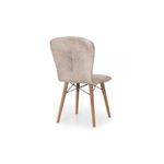 Casa si Gradina/Mobilier/Scaune si fotolii/Scaune - Scaune set 4 happy life crem, picioare lemn, tapitat, stofa, 47 x 42 x 88 cm ArteLemn, - Infinity.ro