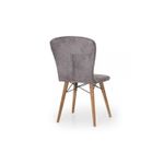 Casa si Gradina/Mobilier/Scaune si fotolii/Scaune - Scaune set 4 happy life gri, picioare lemn, tapitat, stofa, 47 x 42 x 88 cm, ArteLemn - Infinity.ro