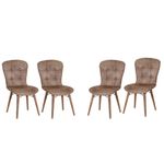 Casa si Gradina - Mobilier - Scaune si fotolii - Scaune - Scaune set 4 happy life maro, picioare lemn, tapitat, stofa, ArteLemn, 47 x 42 x 88 cm - Infinity.ro