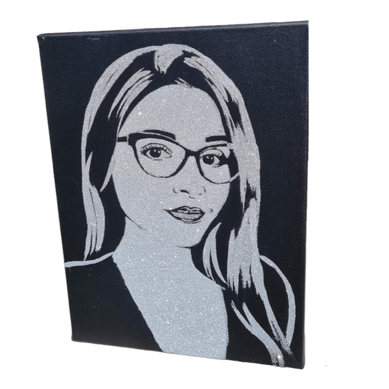 Casa si Gradina - Decoratiuni - Tablouri - Tablou personalizat cu sclipici argintiu, handmade, 50x70 cm - Infinity.ro