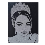 Casa si Gradina - Decoratiuni - Tablouri - Tablou personalizat cu sclipici argintiu, handmade, 30x40 cm - o persoana - Infinity.ro