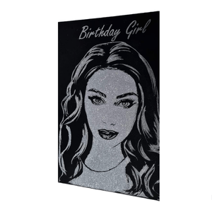 Tablou personalizat cu sclipici argintiu, handmade, 30x40 cm - o persoana