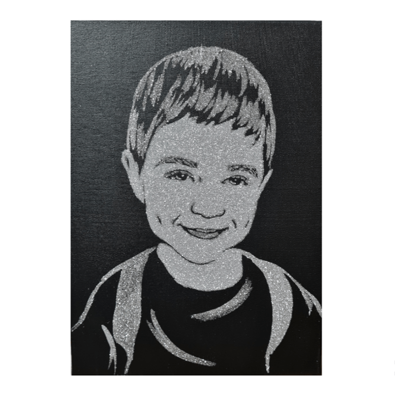 Casa si Gradina - Decoratiuni - Tablouri - Tablou personalizat cu sclipici argintiu, handmade, 50x70 cm - Infinity.ro