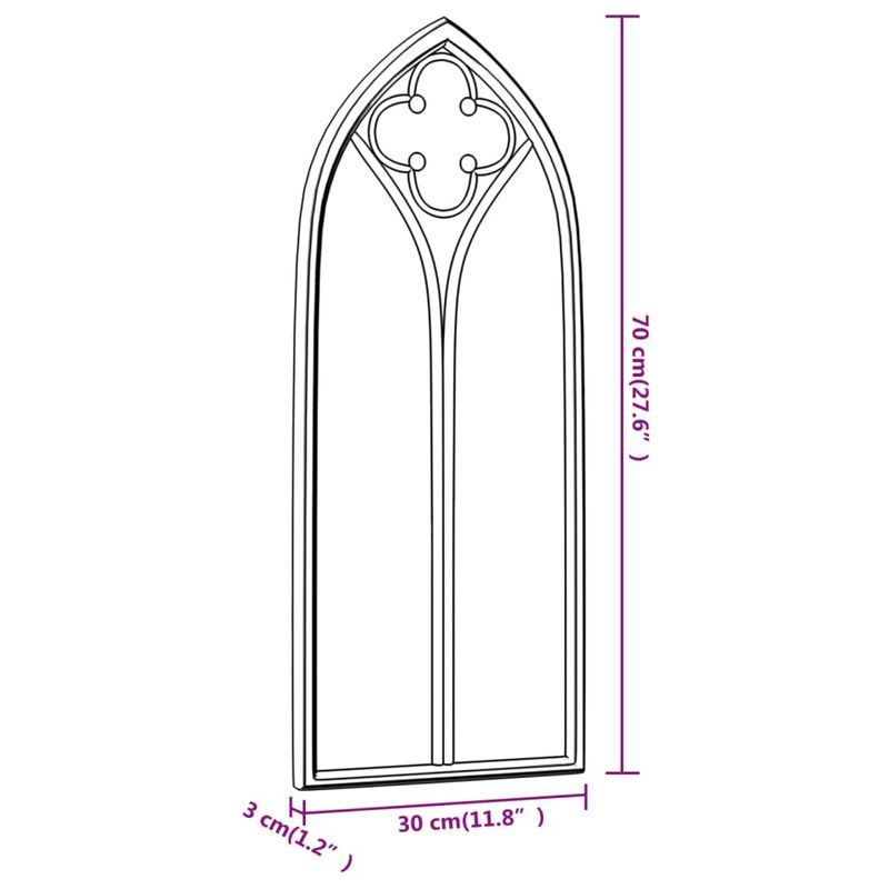 Casa si Gradina - Gradina si terasa - Decoratiuni exterior - Ornamente gradina - Oglinda de gradina, negru, 70 x 30 cm, fier uz exterior - Infinity.ro