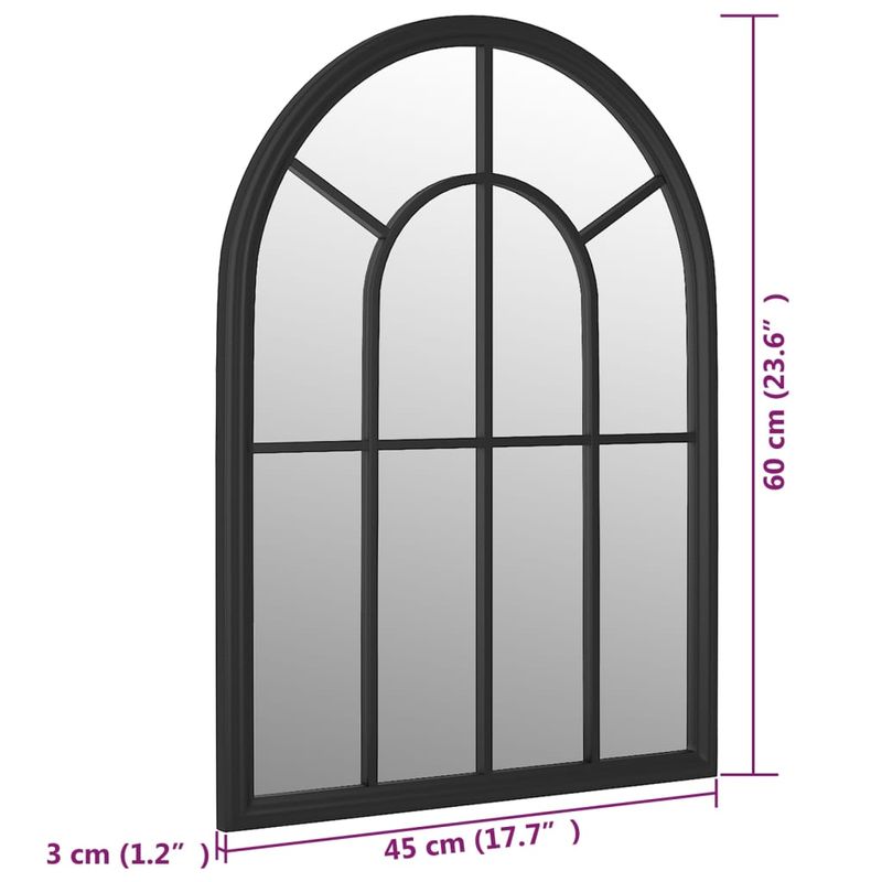 Casa si Gradina - Gradina si terasa - Decoratiuni exterior - Ornamente gradina - Oglinda de gradina, negru, 60 x 45 cm, fier, pentru uz exterior - Infinity.ro