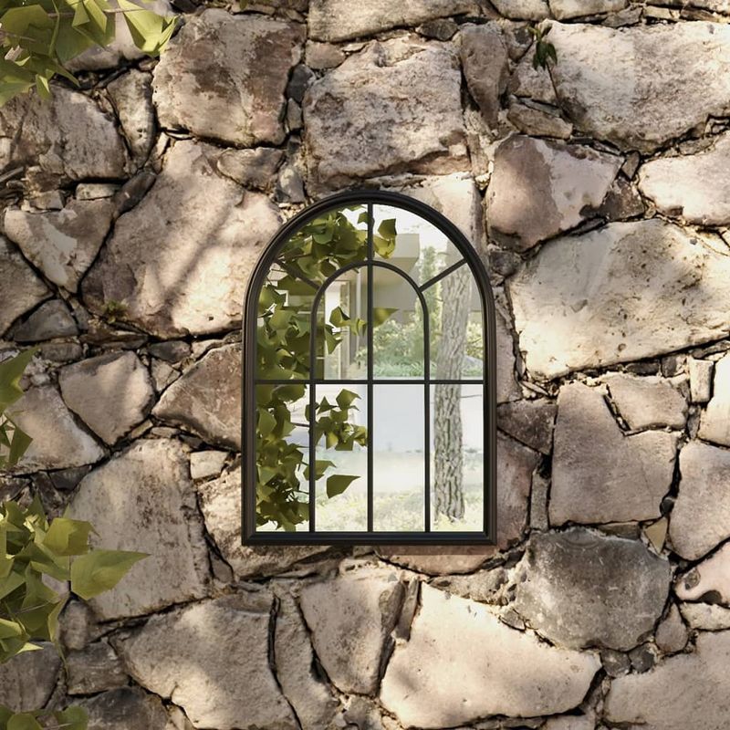 Casa si Gradina - Gradina si terasa - Decoratiuni exterior - Ornamente gradina - Oglinda de gradina, negru, 60 x 45 cm, fier, pentru uz exterior - Infinity.ro