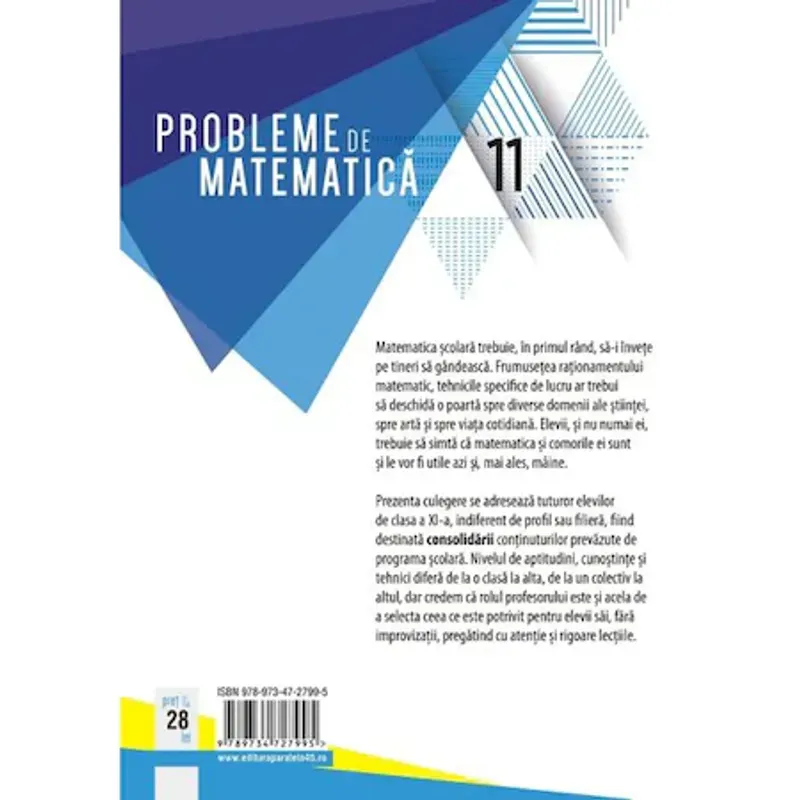 Carti si Birotica - Carti - Manuale si auxiliare scolare - Culegeri auxiliare - Probleme de matematica pentru clasa a XI-a. 2019-2020 - Lucian Dragomir,Adriana Dragomir,Ovidiu Badescu - Infinity.ro