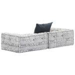 Casa si Gradina - Gradina si terasa - Mobilier exterior - Canapele si fotolii gradina - Canapea puf modulara cu 2 locuri, gri deschis, material textil, 140 x 70 x 40 cm - Infinity.ro