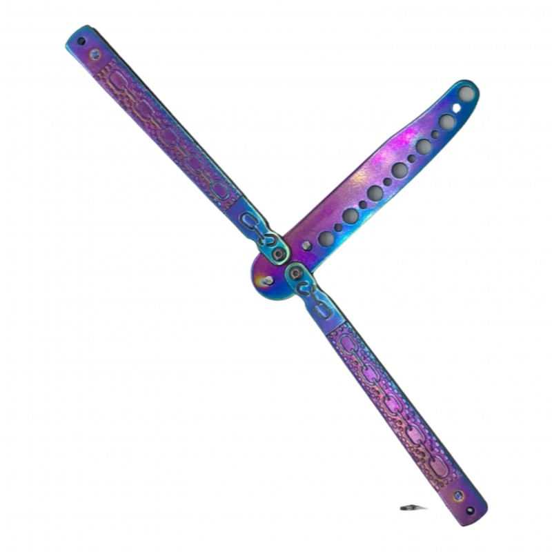 Sport si Outdoor - Camping - Cutite, bricege si accesorii - Cutite si bricege - Cutit fluture Butterfly, Balisong 21.50 cm, fade clasic, fara tais, de antrenament - Infinity.ro