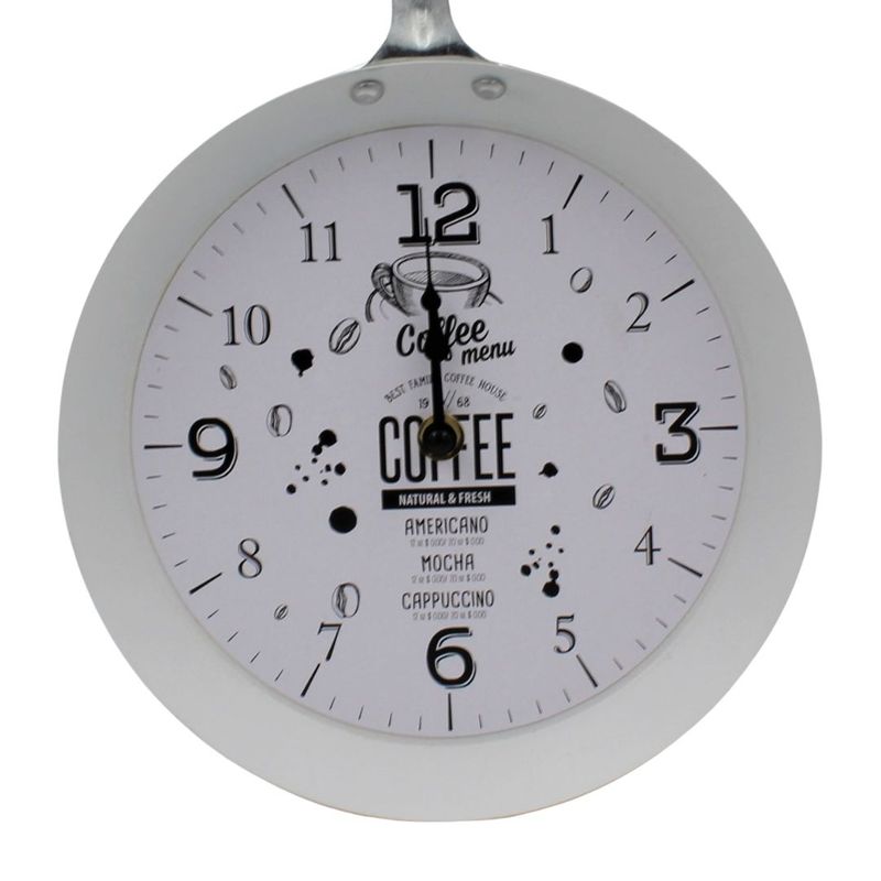 Casa si Gradina - Decoratiuni - Ceasuri - Ceas perete tigaie alba Coffee menu - Infinity.ro