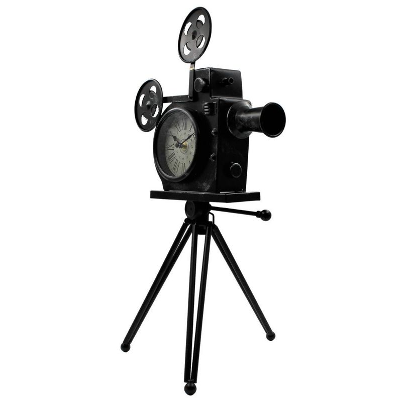 Casa si Gradina - Decoratiuni - Ceasuri - Ceas metalic retro camera video cu trepied - Infinity.ro